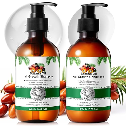 Batana Oil - Juego de champú y acondicionador  Productos para el cabello espesante para mujeres y hombres con aceite de batana orgánico crudo para