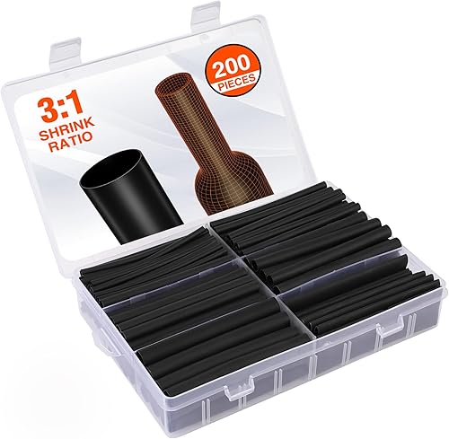 Valuemax Kit de tubos termorretráctiles, tubo retráctil eléctrico industrial 31, envoltura retráctil de grado marino, forro adhesivo, 200 unidades,