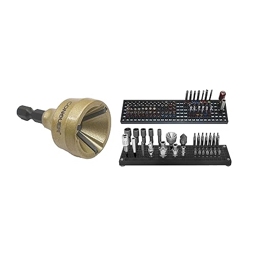 CONQUER Paquete organizador de brocas y desbarbado de herramientas eliminación de rebabas de precisión y solución de almacenamiento de brocas