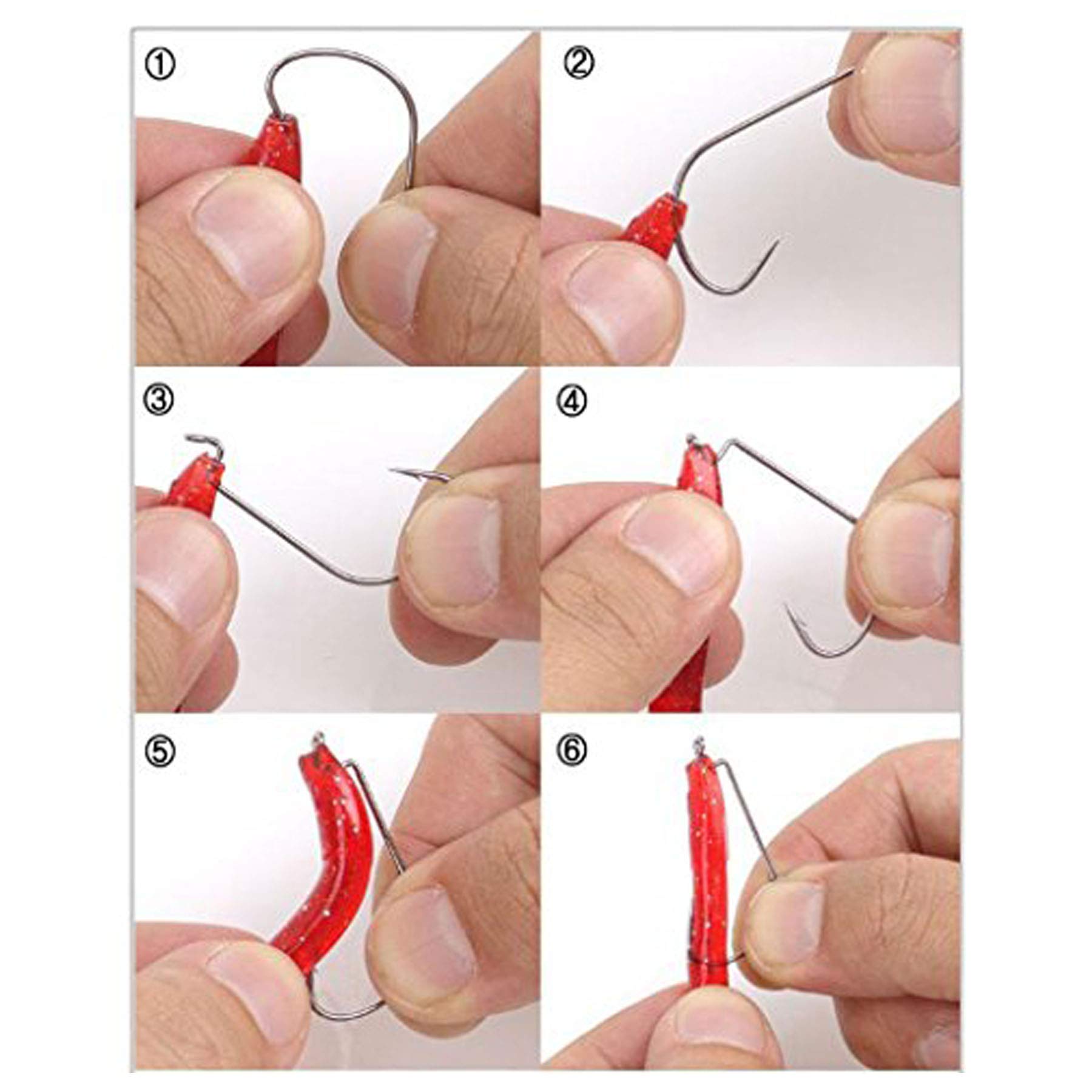 Shaddock Lot De 50 Hameçons Offset Haut De Gamme – Hameçons Décalés Ultra-Tranchants Pour Leurres Souples, Jigs Creature Et Pêche En Mer