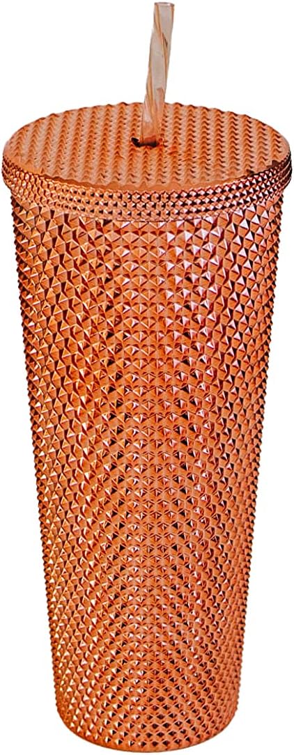 Aubree Says Studded Tumbler - Matte, Double Walled, Hot & Cold Studded Cups Coffee Tumbler, 24 oz (Copper)