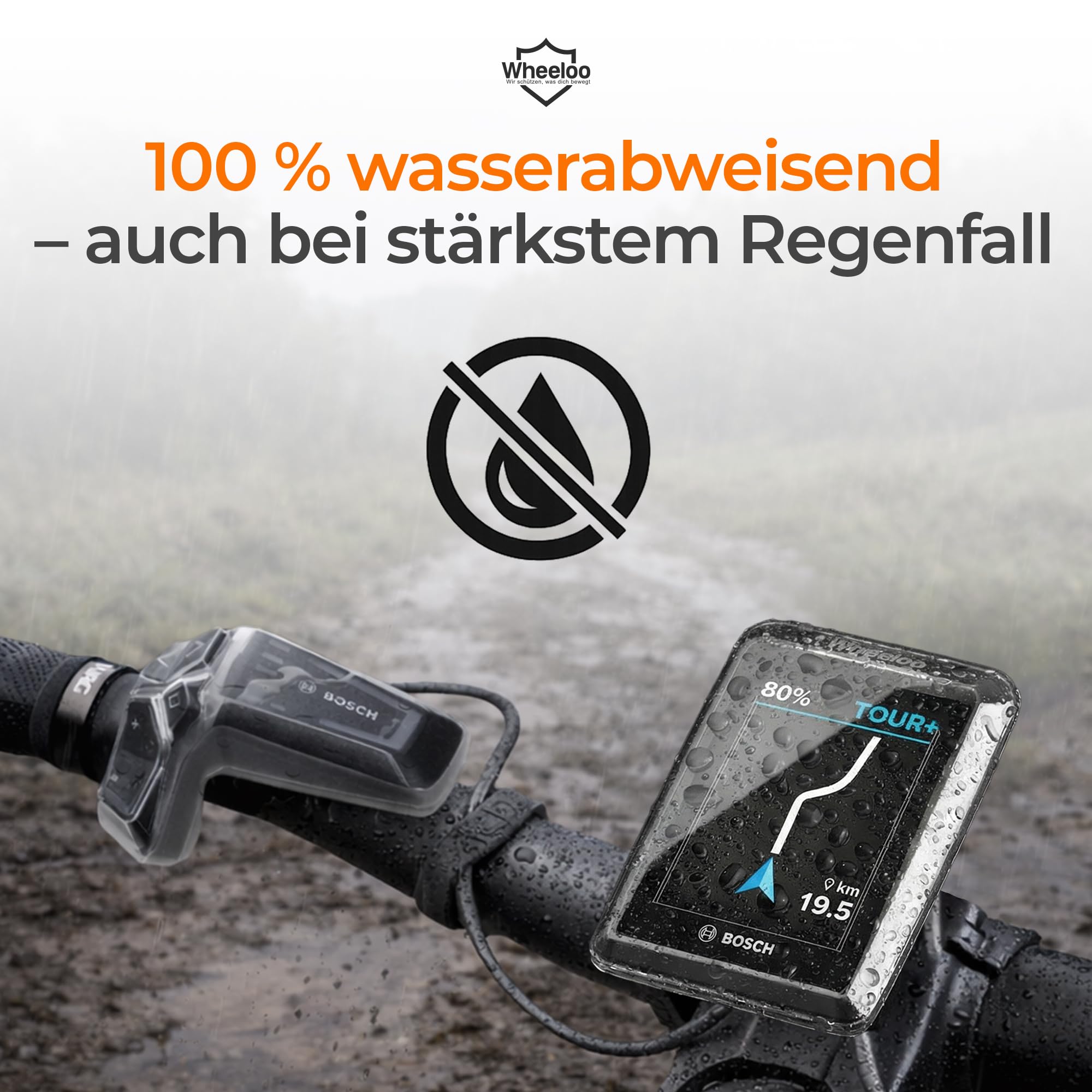 2er Set Transparente Schutzhüllen für Bosch LED Remote & Kiox 500 + Neoprentasche I Ebike Display Schutzhülle I E Bike Displayschutz Abdeckung I E-Bike Zubehör Regenschutz Hülle I WHEELOO