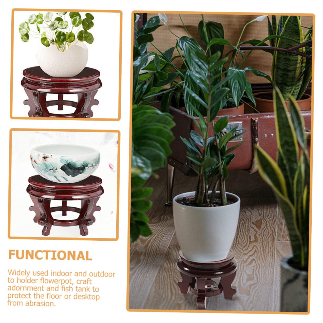 Supporto Per Piante In Rattan, Vaso Intrecciato Su Gambe In - Foto 11