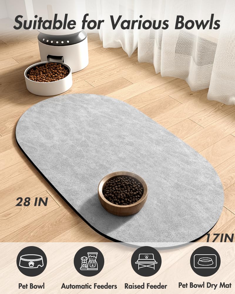 Tapete absorbente de agua para perros, tapete para comida y cuenco de agua, tapete de alimentación de mascotas de secado rápido, tapete de comida para perros, accesorios para perros, tapete para