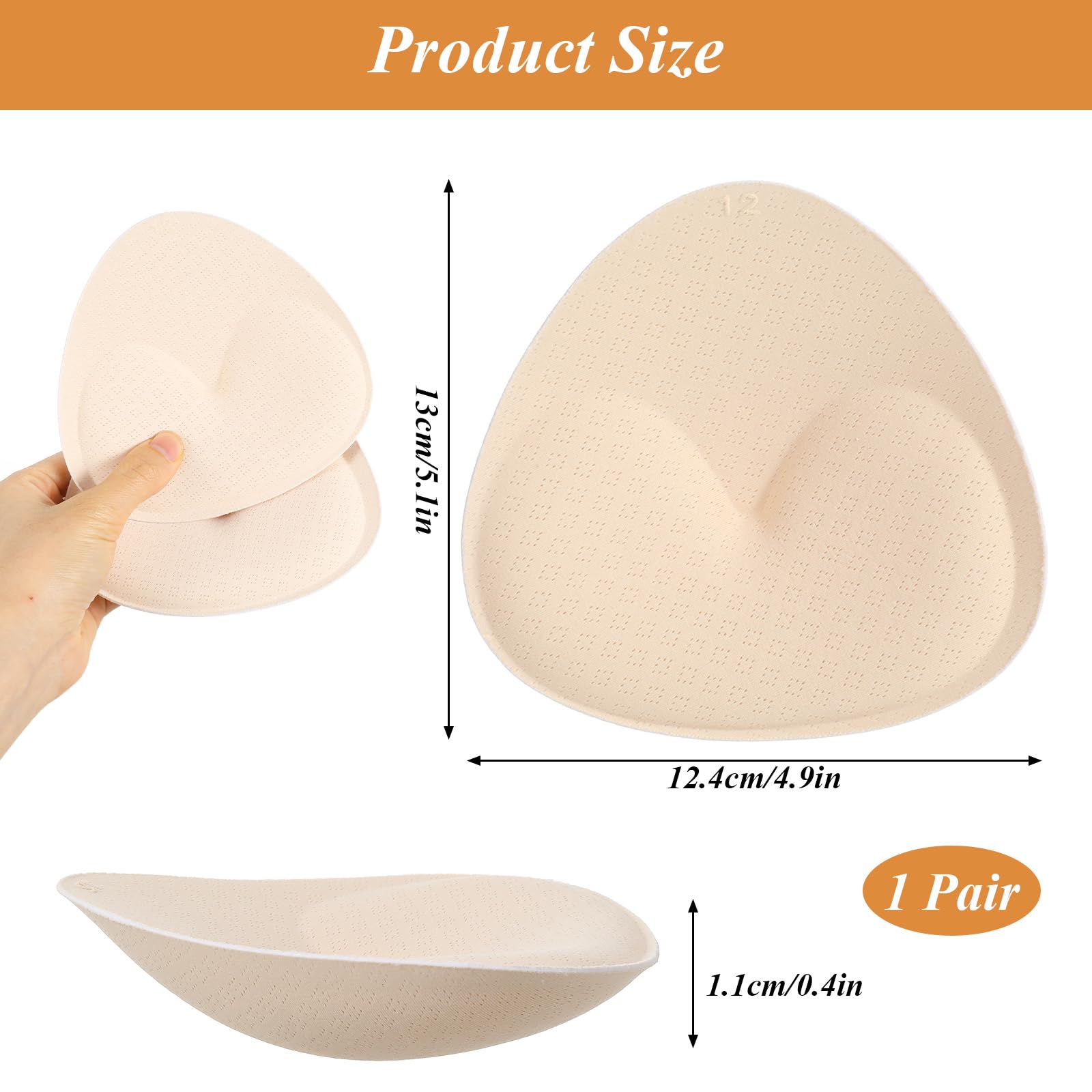 Abeillo 1 Paar BH-Einlagen, Dreieckige BH Einsätze Push up Bra Pads, Wiederverwendbare Atmungsaktive Herausnehmbare Brustvergrößerer für BH, Sport-BH, Badeanzug