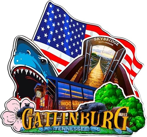 Gatlinburg Ternessee USA - Imán de madera para nevera, monumentos 3D, recuerdos coleccionables, decoración hecha a mano, 1773