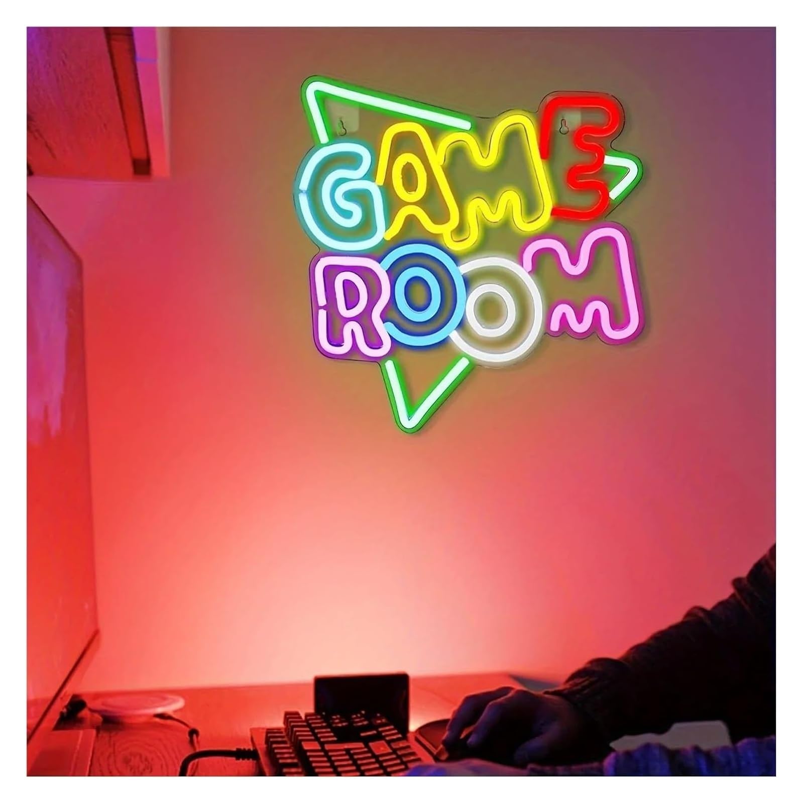 Generico Sala giochi per insegna al neon, luce alimentata dal per vivo per la parete della camera da letto, studio, sala