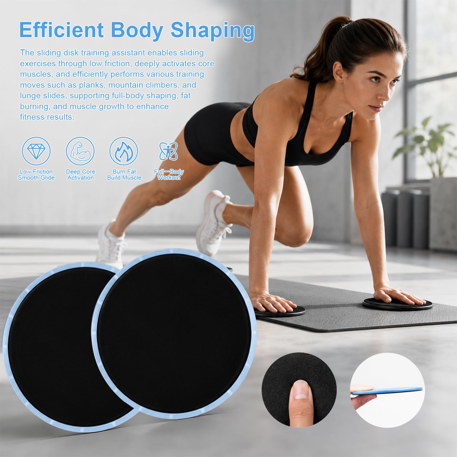 HBYMYDA 2Pièces Disque de Glisse Core Sliders Disque de Fitness Double Face Disques de Remise en Forme pour Yoga Pilates Crossfit Gym & Home Abdominale Workout HBYMYDA 2Pièces Disque de Glisse Core Sliders Disque de Fitness Double Face Disques de Remise en Forme pour Yoga Pilates Crossfit Gym & Home Abdominale Workout
