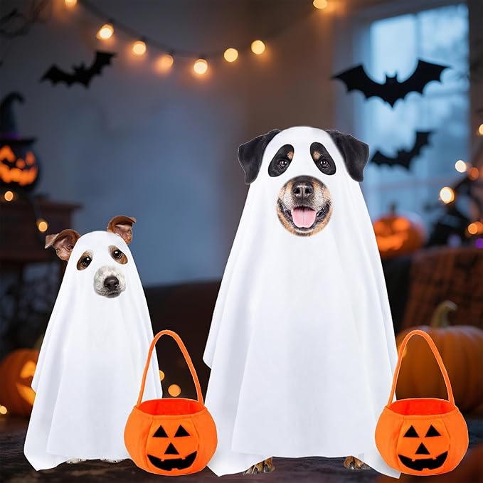 Disfraz de Fantasma para Perro con Bolsa de Calabaza, Talla L miniatura 6