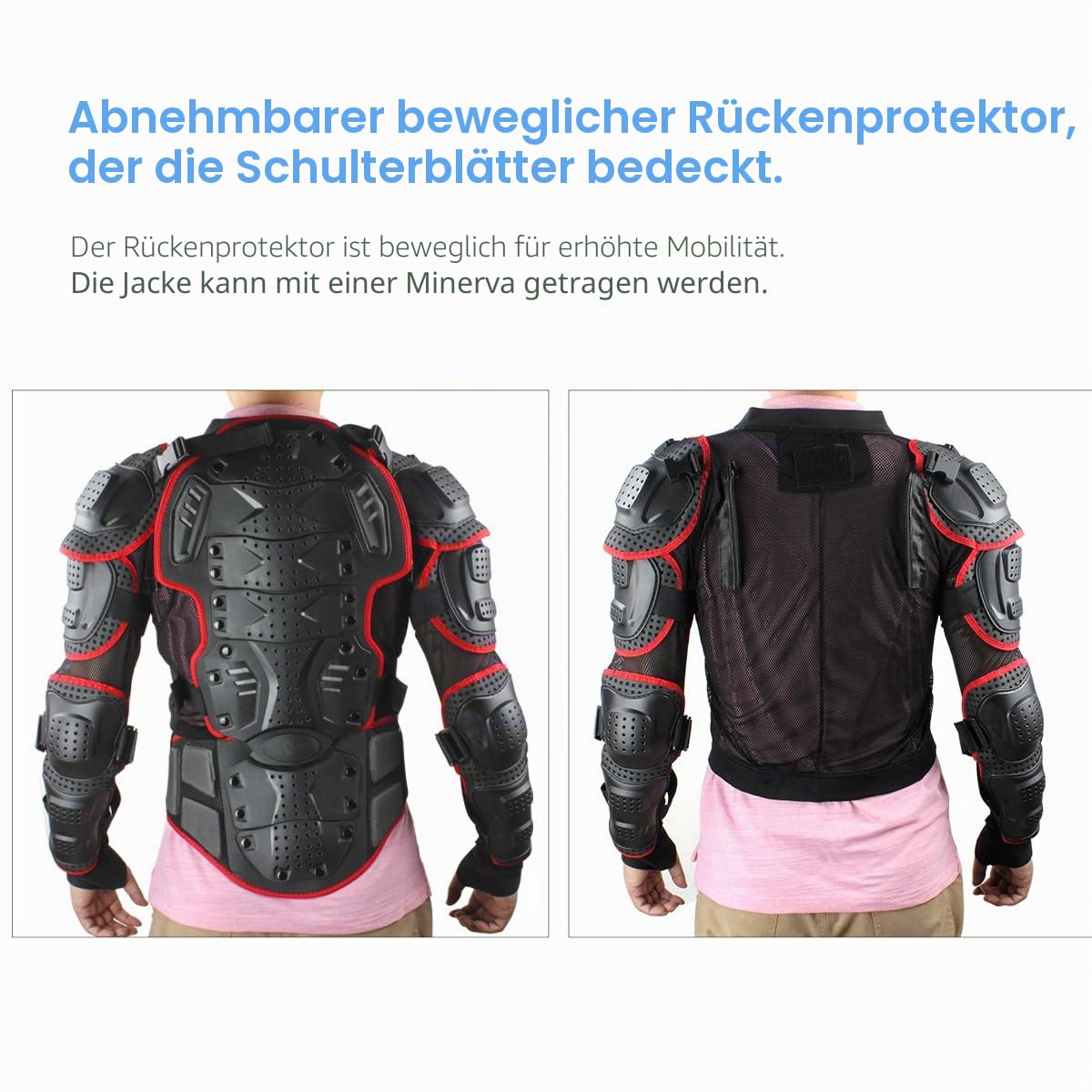 Ges Motorradjacke, Körperpanzer, Oberkörperschutz, für Motorcross, Motorradrennen, Schutzausrüstung