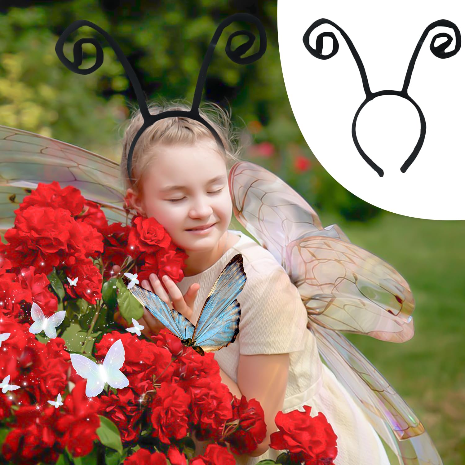 BORFUE 6pcs Butterfly Antenna Headband Bee Headband Bug Antenna Headband Butterfly Costume Accessories for Halloween Parties Favor Costume Head Piece - Image 4