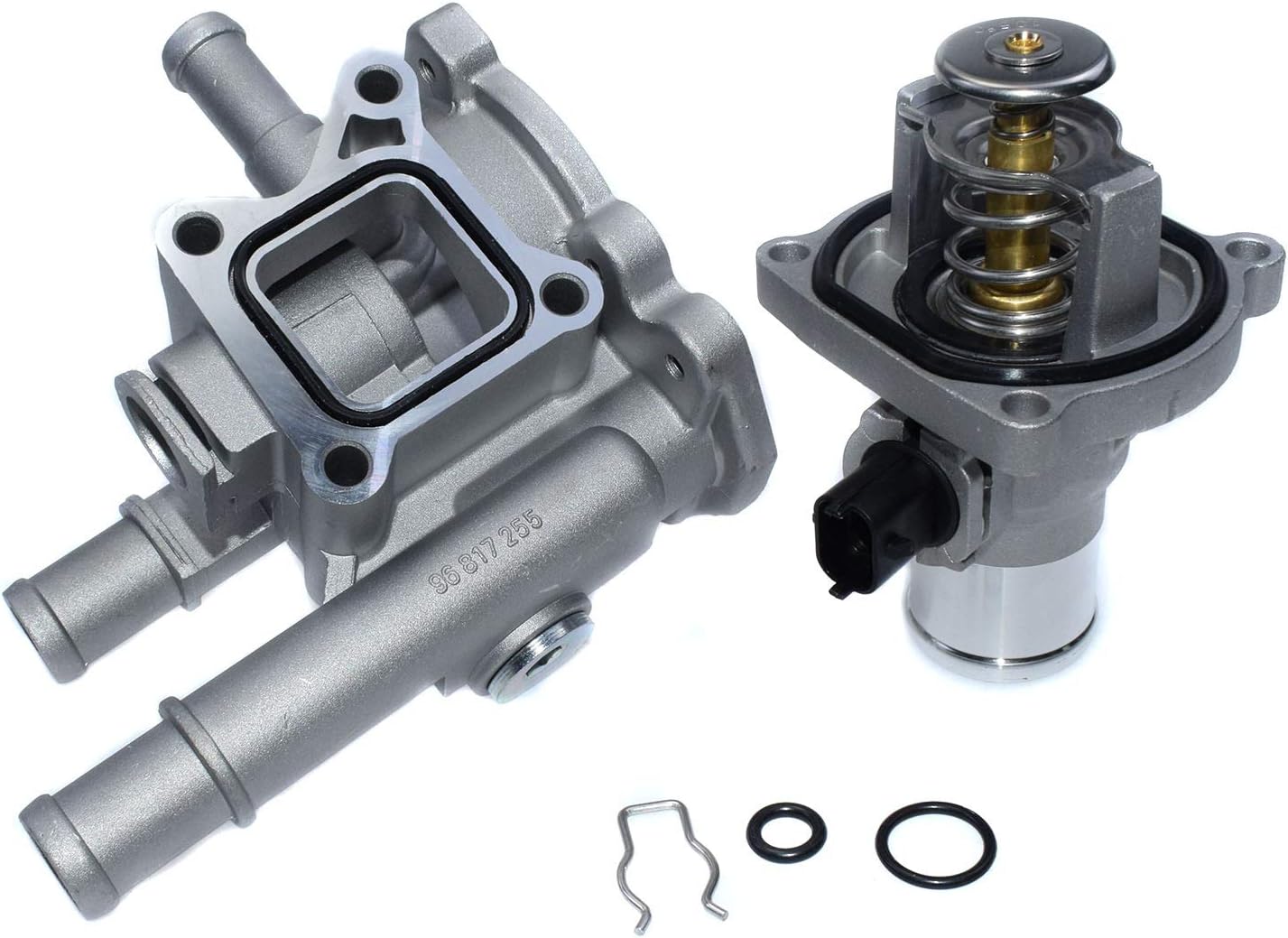 Engine Coolant Thermostat & Housing Cover Set For Chevrolet Cruze Aveo Opel 96984103