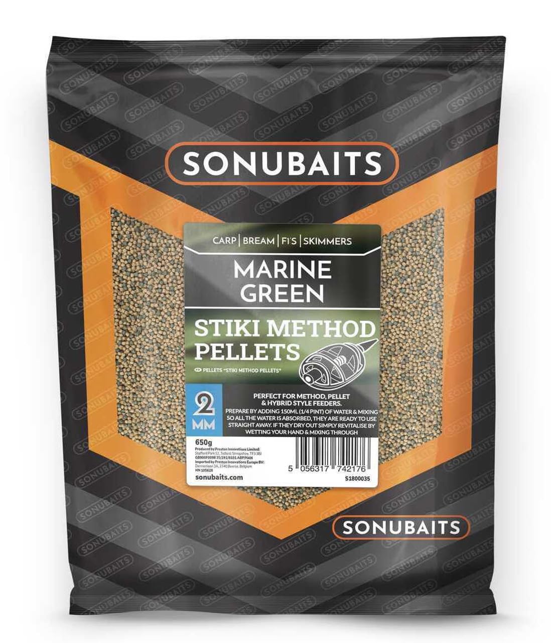 Preston Sonubaits Stiki Method Pellets 2mm X2 (Marine Green)
