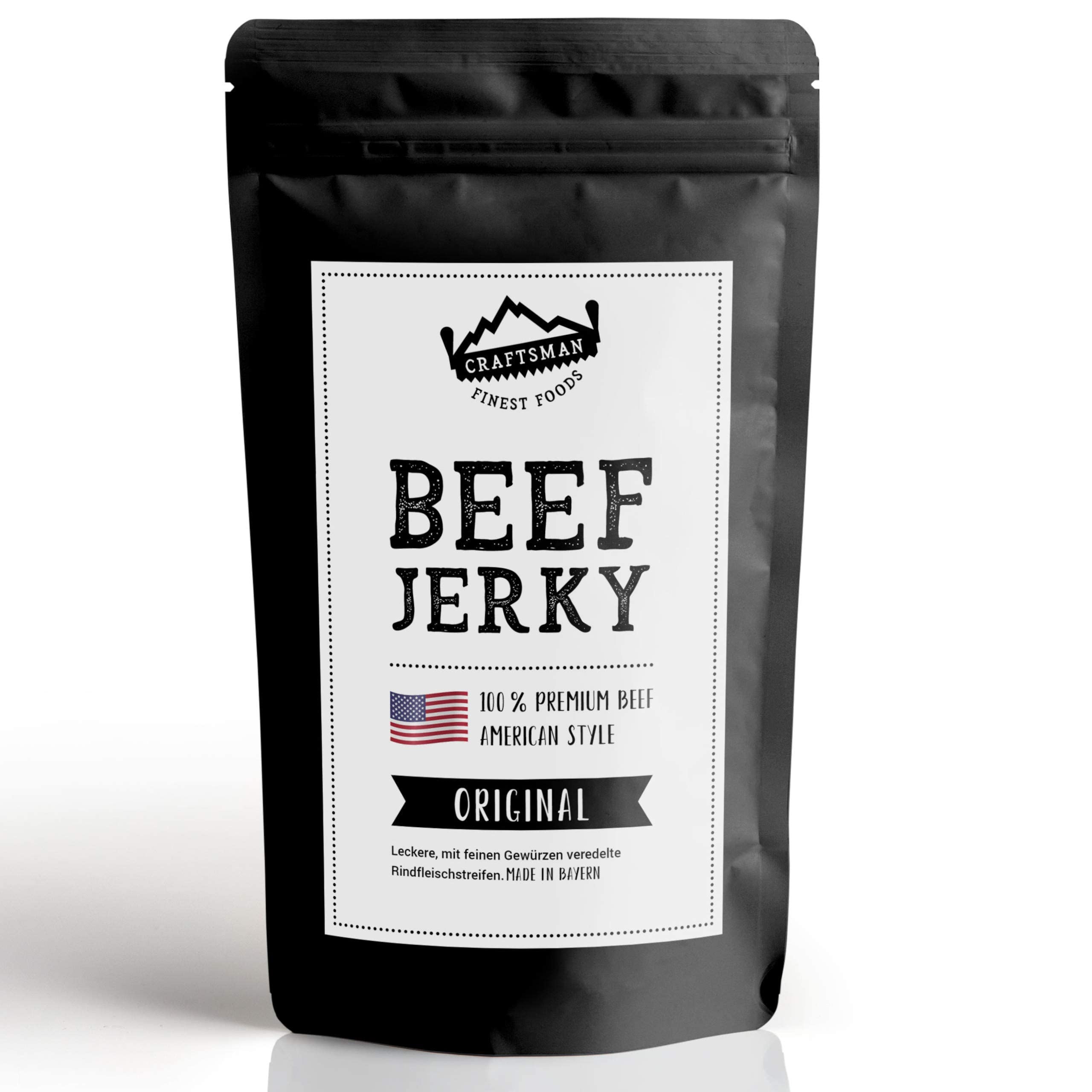 Craftsman Beef Jerky Probierpack Set 4 x 50g (200g) Trockenfleisch Mix Set | Weiderind, Rindfleisch aus Bayern, Handwerklich gefertigt, Super lecker