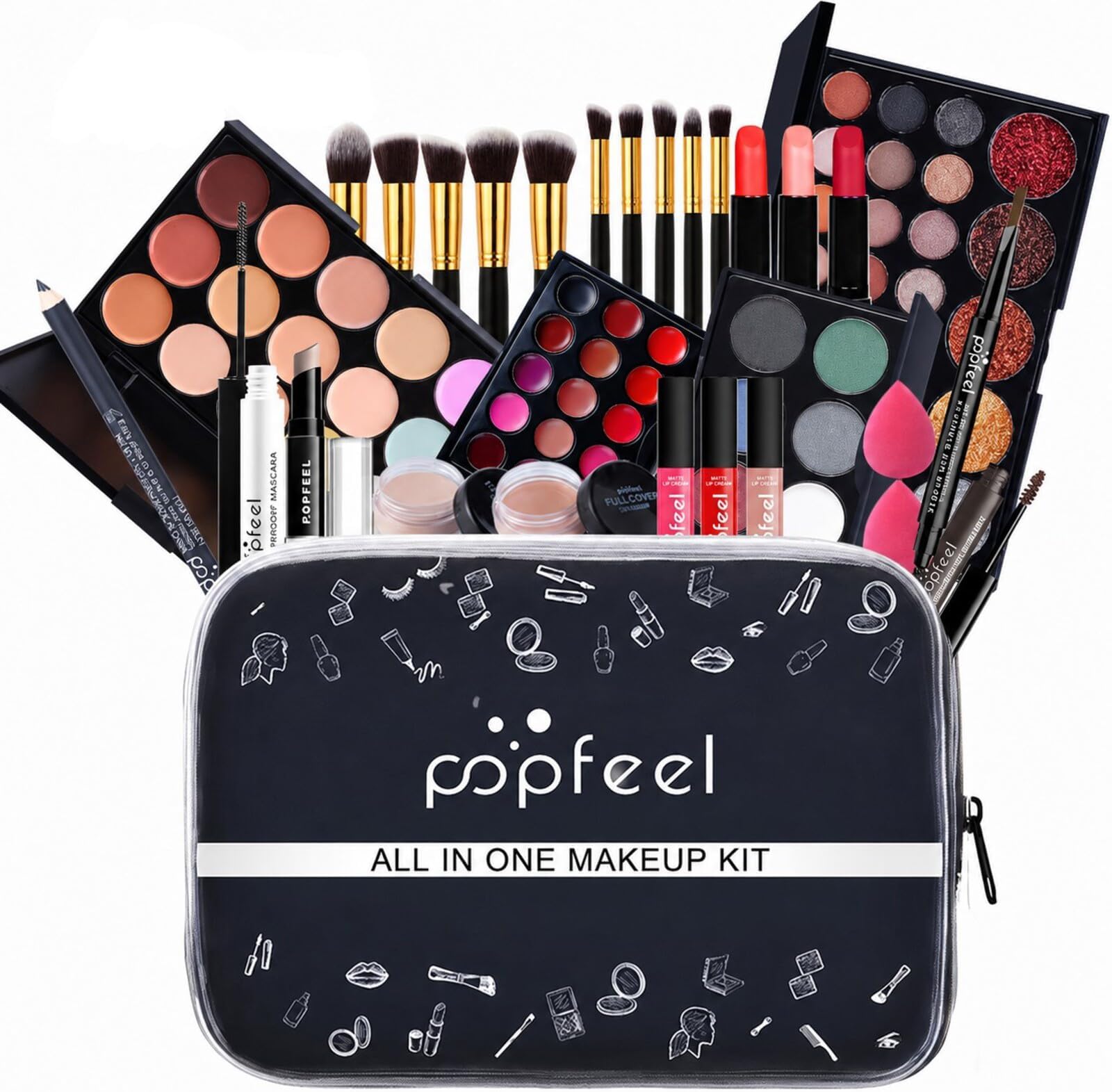 Professional Makeup Set, RoseFlower Premium Beauty Cosmetics Kit with Concealers Eyeshadow Palette Foundation Powder Lip Gloss Blush Makeup Brush, Makeup Box for Women/girls/Teenagers #4