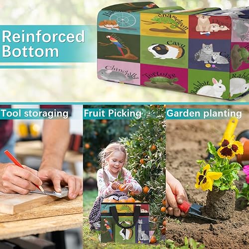 Miniatura 7 de Cute Cartoon Animals Garden Tool Tote Bag for Women Men Gardening Tool Storage Bags with 10 Pockets Standable Garden Home Tool Kits Organizer for