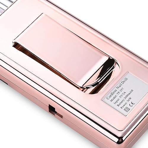 Miniatura 7 de BYOOTIQUE - Kit de máquina de taladro eléctrico portátil inalámbrico con 6 bandas de lijado de acrílico recargable de 30000 rpm, lima de uñas de