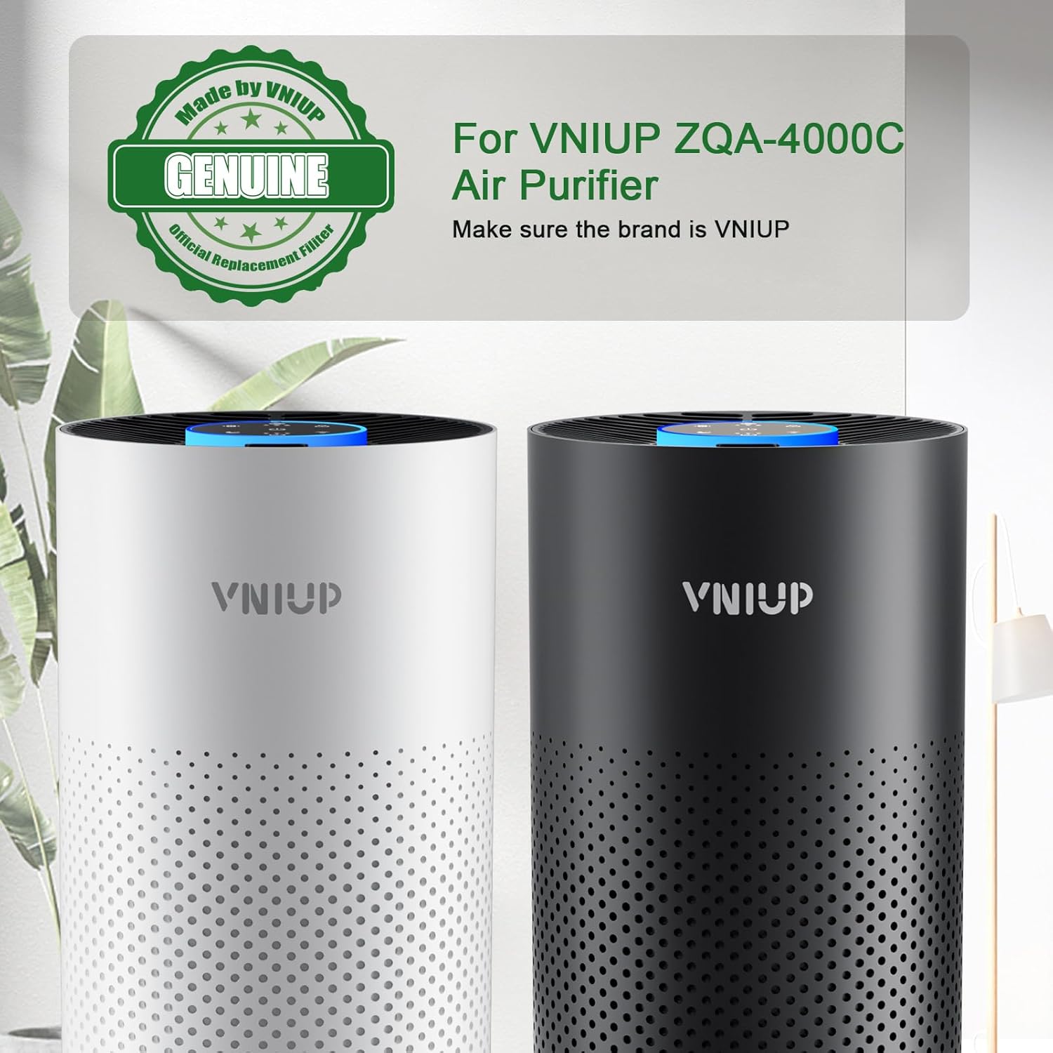 Black Air Purifier+2 Pack Replacement Filter, VNIUP H14 True Air Filter Cleaner for Bedroom with Fragrance Function, with Sleep Mode& Light Mode Air Cleaner for Pet Dander Odor Dust Smoke