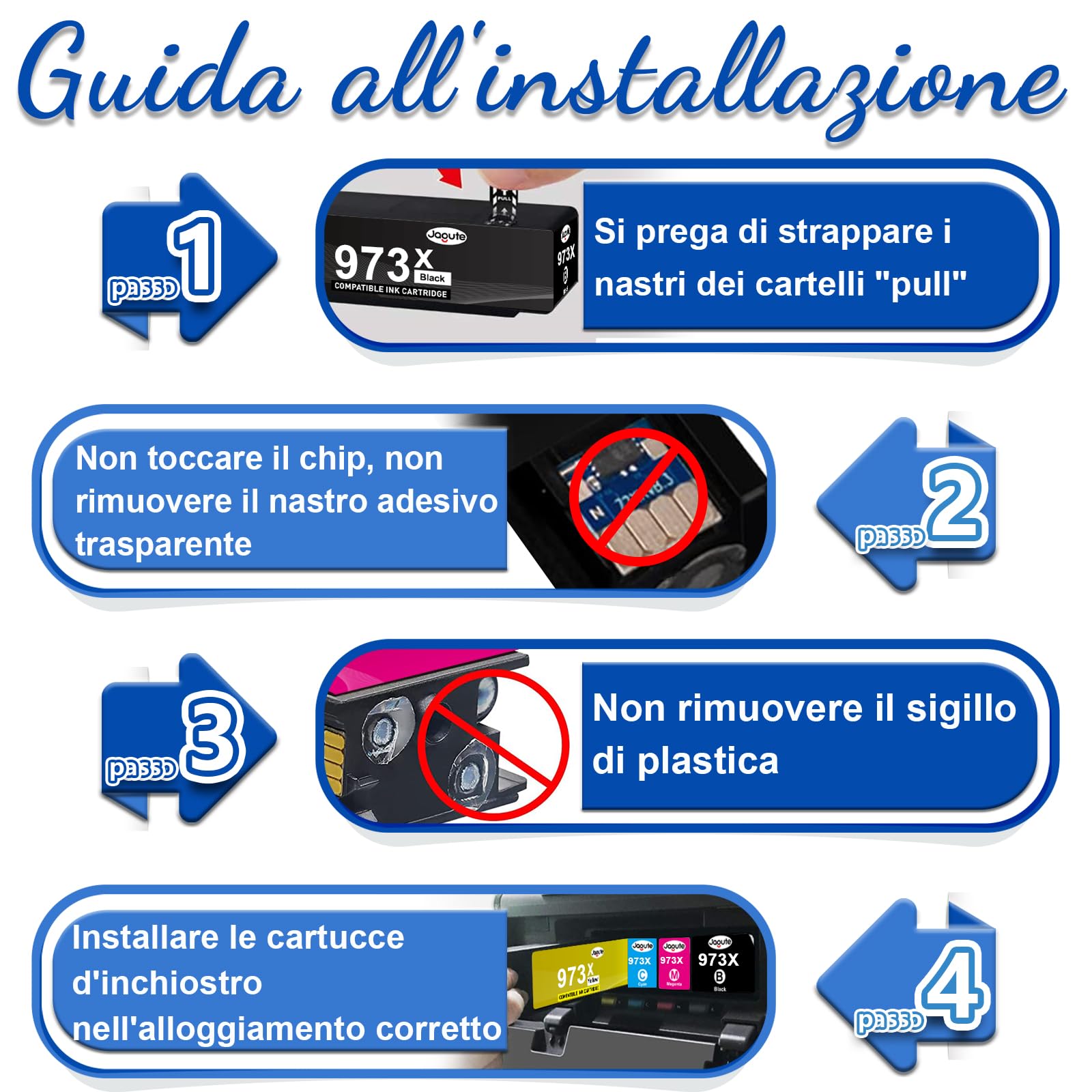 973X Cartucce d'inchiostro Multipack Compatibili con HP 973 973X Cartucce | Compatibile con HP PageWide Pro 452dw 452dwt 477dn 477dw 477dwt 552dw 577dw 577z Stampante (Nero, Ciano, Magenta, Giallo)