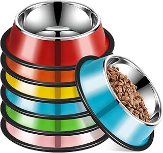 6 Pack Stainless Steel Dog Bowls, 7oz Mini Pet Puppy Dishes 