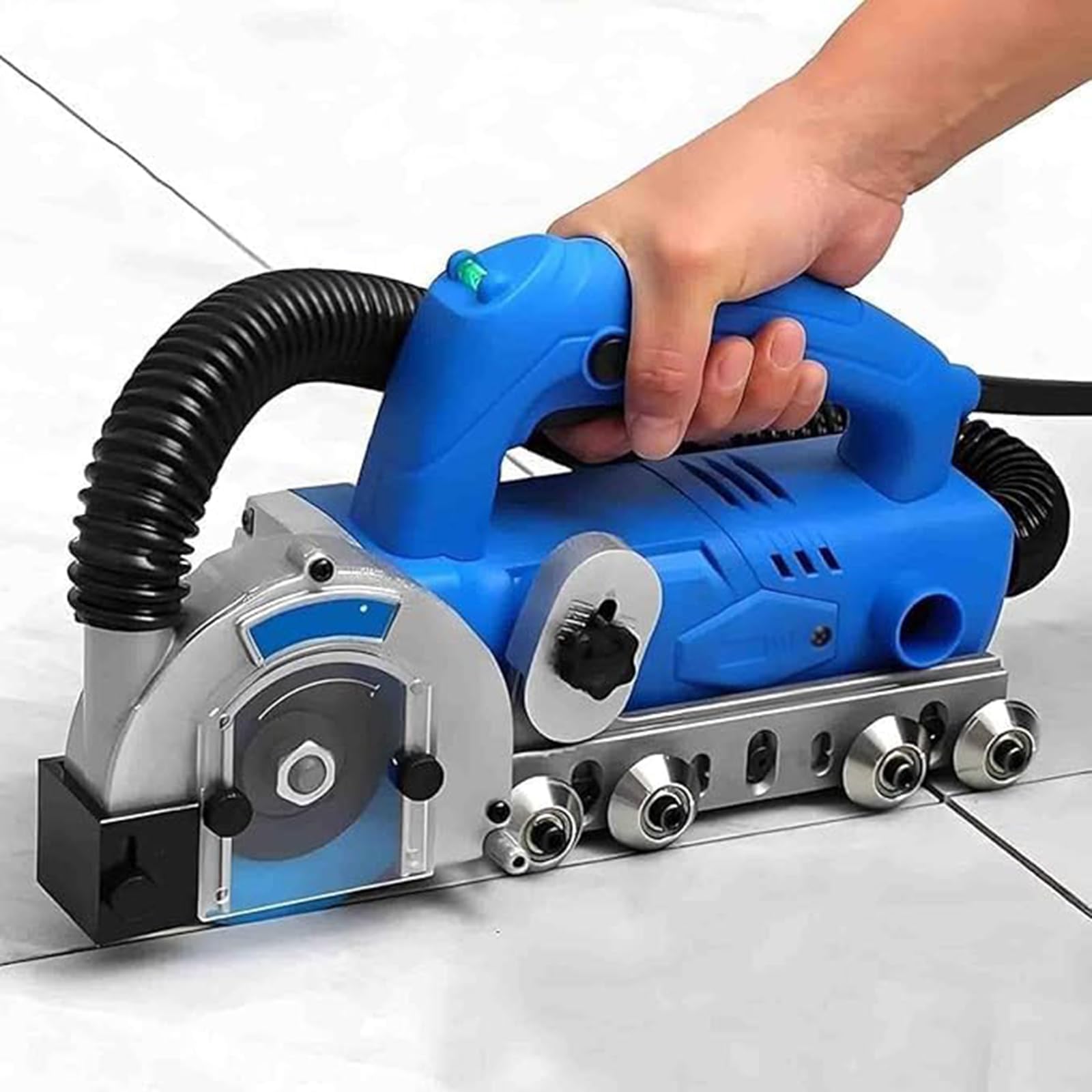 Herramienta eléctrica de extracción de lechada, máquina removedora de lechada de 1200 W, 9000 RPM, hoja de diamante, profundidad ajustable, diseño de autolimpieza para limpieza de azulejos y corte de