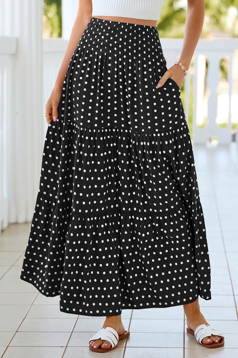 CFLONGE Summer Maxi Skirts for Women 2026 Fashion Boho Long Skirt Trendy Floral High Waist A Line Beach Skirt Vacation Outfit - Image 7