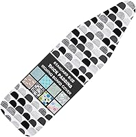 Vista 9 de Funda para tabla de planchar y almohadilla de tamaño estándar de 15 x 54 pulgadas, 3 pares de correas de cierre de velcro, bordes elásticos