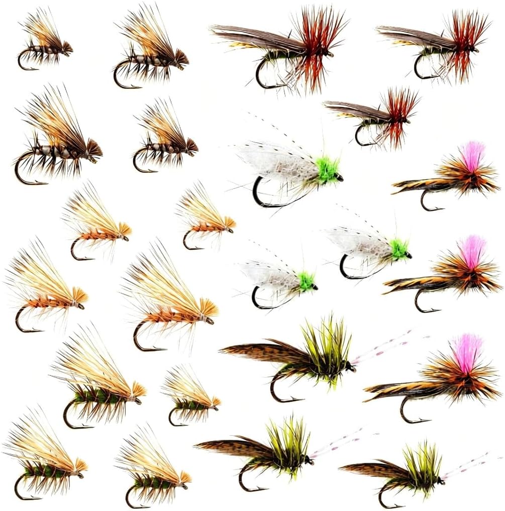 Outdoor Planet 12/16 / 24 Caddisflies/Mayfly/Attractor Nymph/Dragonflies and Damselflies/Stonefly/Hopper/Salmonfly/Dry Flies for Trout Fly Fishing Flies Lure Assortment
