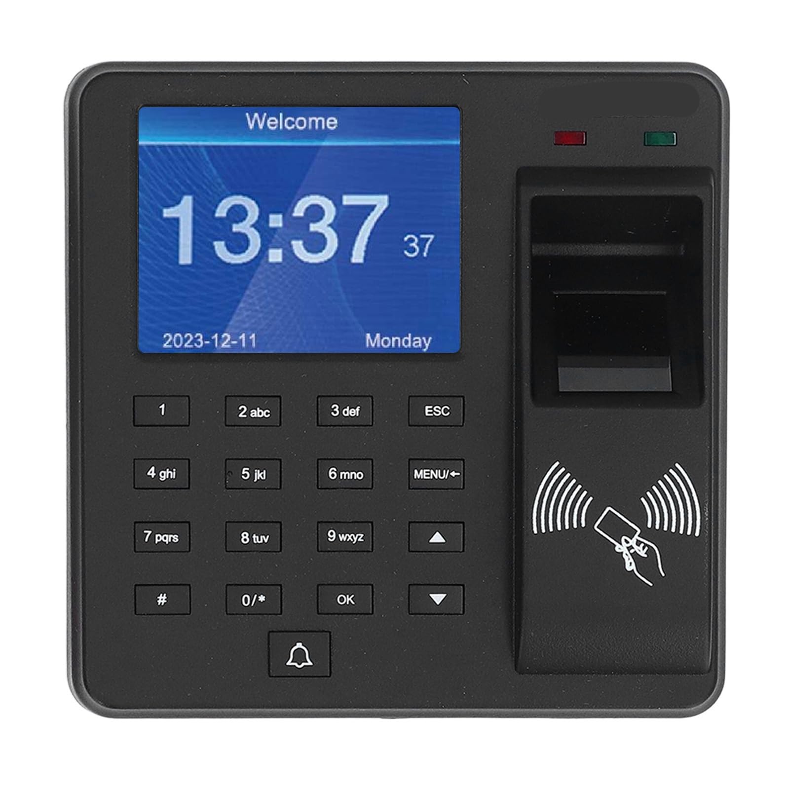 Greensen Orologio Marcatempo, Orologi Marcatempo per Dipendenti Piccole Imprese con Riconoscimento Impronta Digitale Password ID Card Macchina Presenze Standalone USB Download Dati per