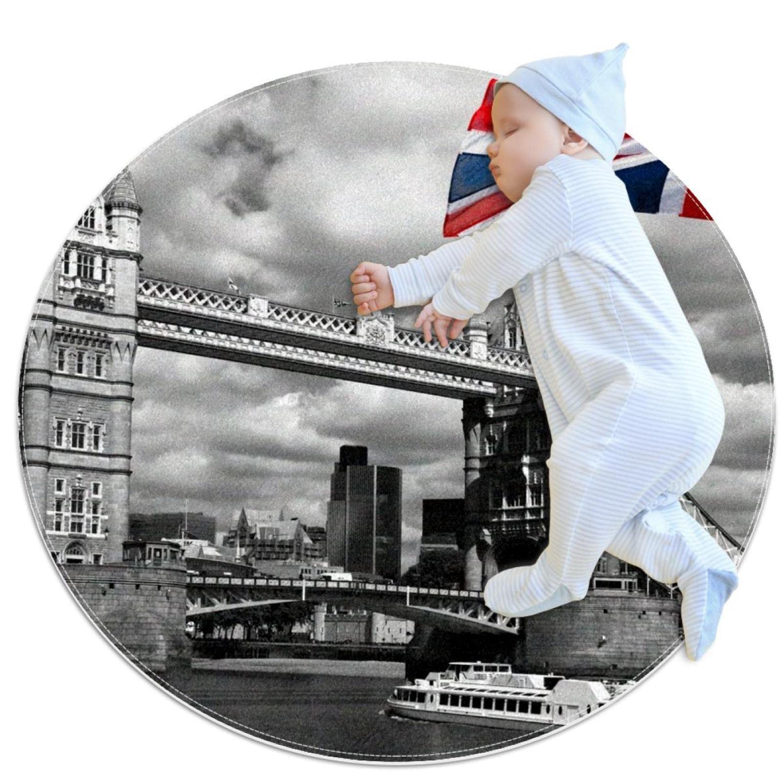Tapis rond JDEZ Tower Bridge pour réveiller la déco d'une chambre