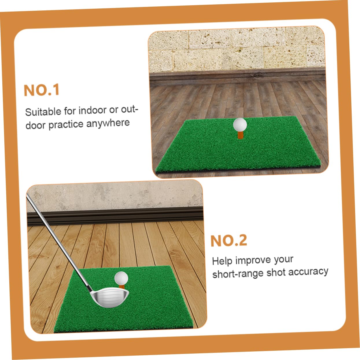 HANABASS Golfing Essential Pcs Real Turf Golf Mats Indoor Hitting Mat for Practice Training