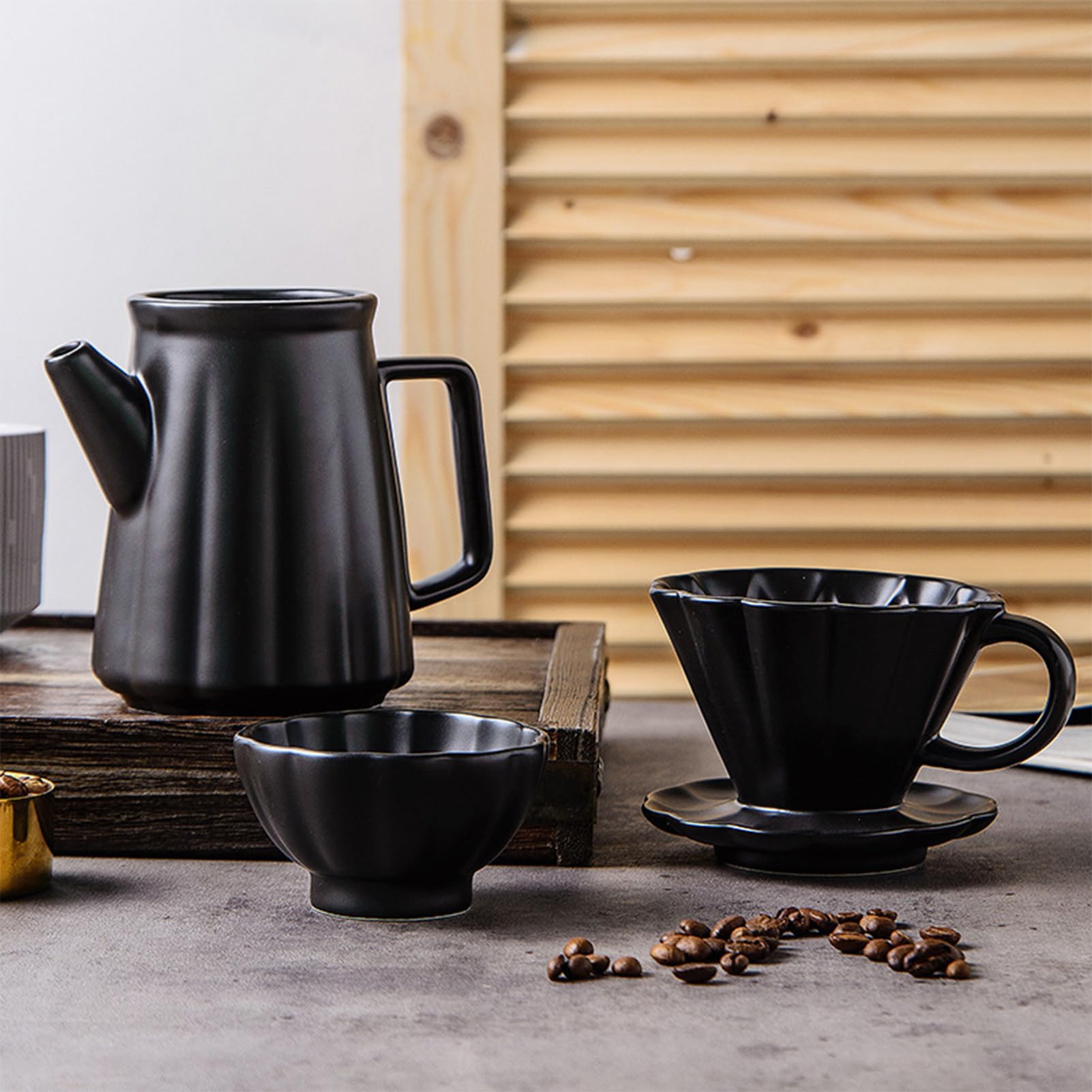 Filtro de café reutilizable de 500 ml, con mini taza de café, para verter sobre con taza de cerámica, filtro de café de porcelana con taza, jarra de café con filtro, regalo para papá mamá