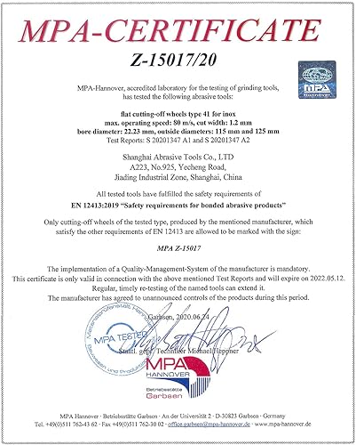 Miniatura 7 de S SATC Rueda de corte 4 12 50 ruedas cortadas de 4 12 pulgadas x 0040 x 78 pulgadas rueda de corte ultrafina de metal y acero inoxidable