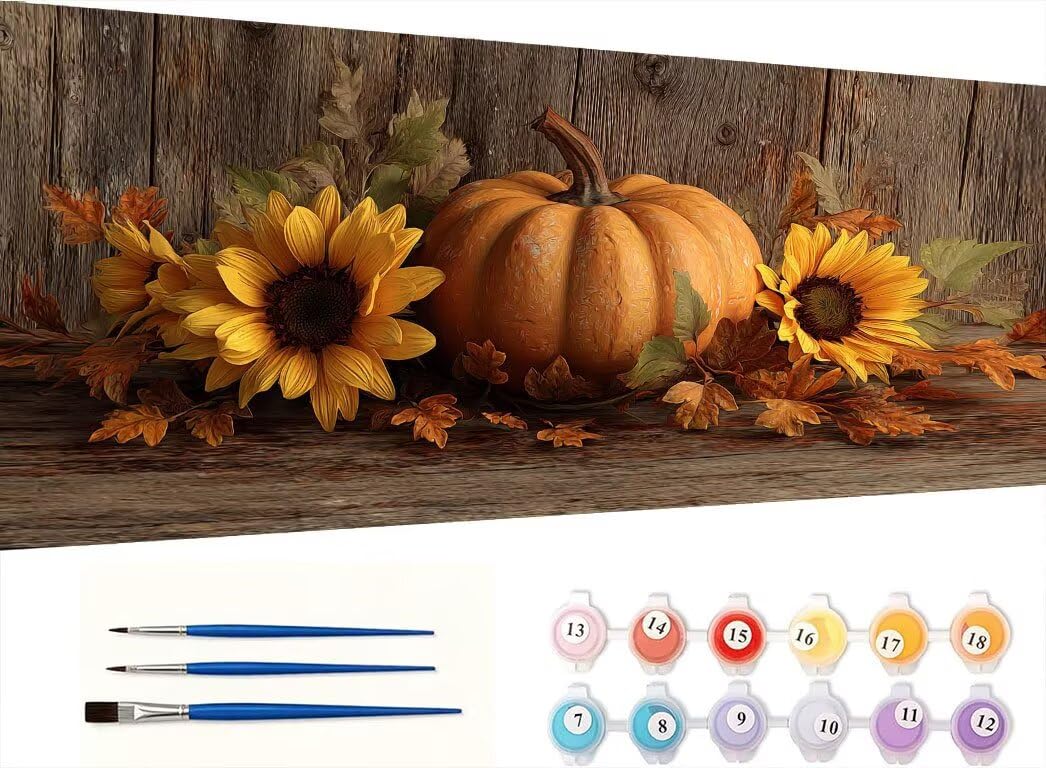 Pintar por Numeros Adultos, Girasol De Calabaza, 100x130cm 7JGWX-385