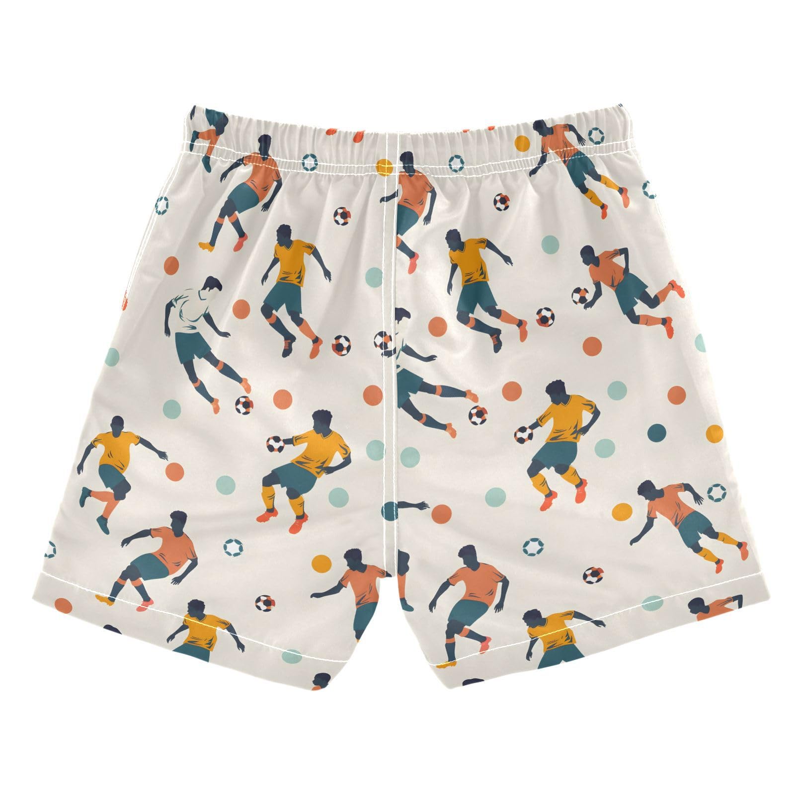 ALAZA Soccer Players Ball Boys Quick Dry Beach Board Shorts Kids Swim Trunks Bathing Suit Swimsuit 4T Multicolor