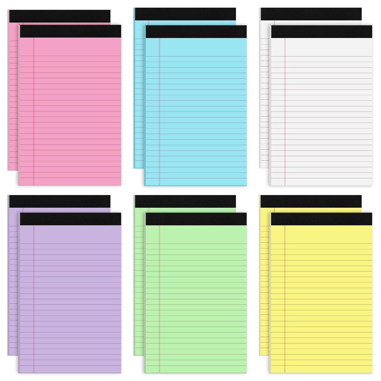 12 Packs Legal Pads 5x8 Totally 360 Sheets Colored Legal Pads 5x8 College Ruled Writing Pads Small Note