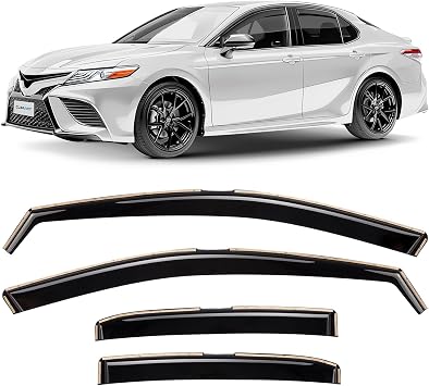 CLIM ART in-Channel Incredibly Durable Rain Guards Compatible with Toyota Camry 2018-2024, Original Window Deflectors, Vent Window Visors, Vent Deflector, 4 pcs. - 618111