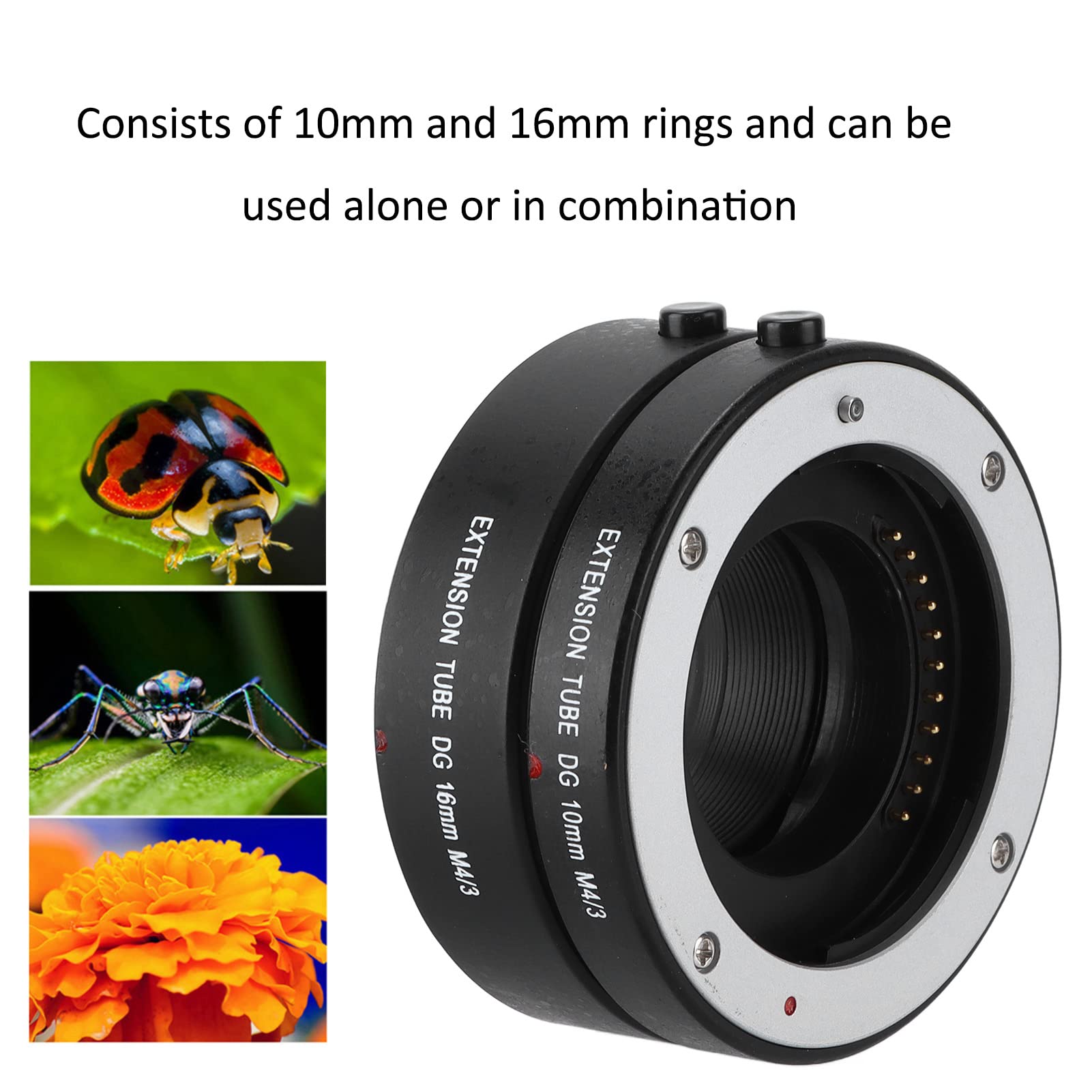 Rura przedłużająca makro 10 mm + 16 mm automatyczne ustawianie ostrości Zamknij pierścienie rurki adaptera M4/3 do mocowania małych obiektów