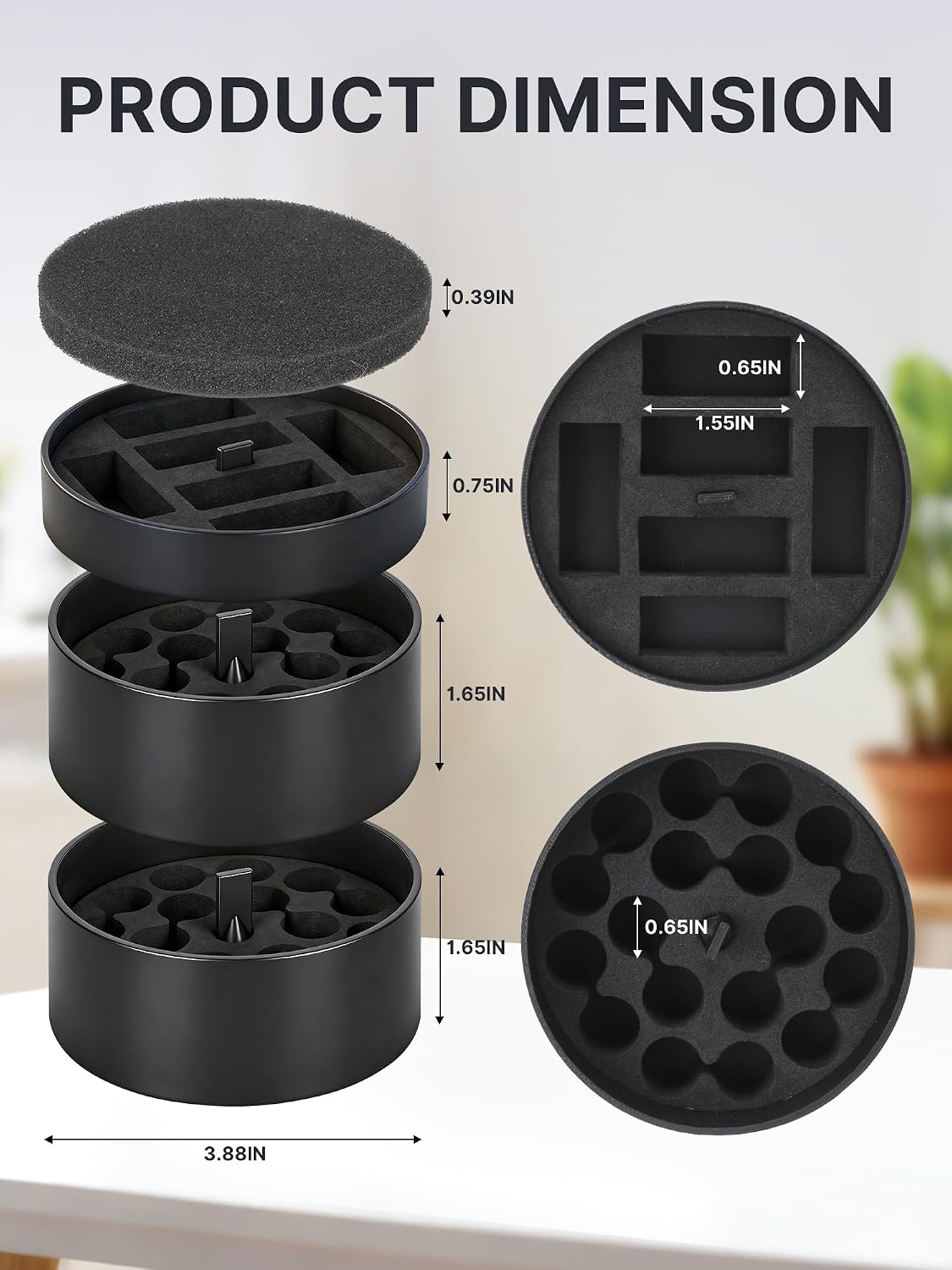 3ml Vial Insert Compatible with hydrapeak Food jar, Secure Upside-Down Design, EVA Custom Inserts for 3ml Insulin Vial, Peptide, Medication Vials, Maximum Hold 42 Vials(1 Short +2 Tall)