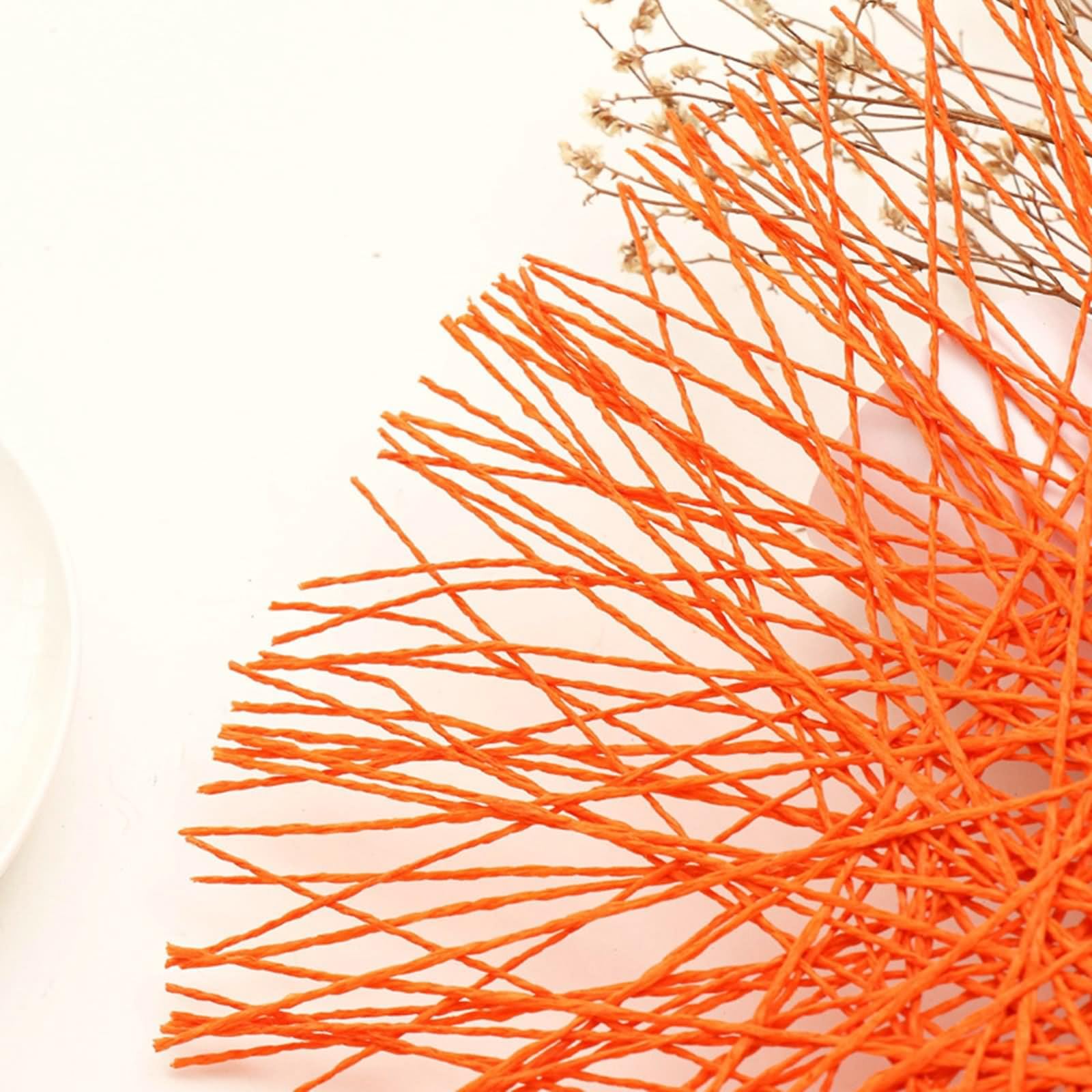 Lot de 8 Set de Table Orange 38cm, Set de Table Vintage Bistrot en Forme de Feu d'artifice Coton Lin
