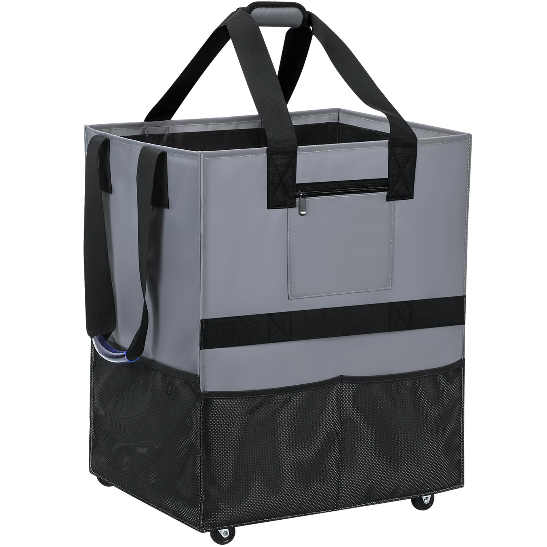 Borsa della spesa riutilizzabile su ruote, borsa della spesa con ruote, borsa della spesa con grande capacità e multi-tasca, borsa per la spesa pieghevole con ruote, limite di 39,9 kg (piccolo)
