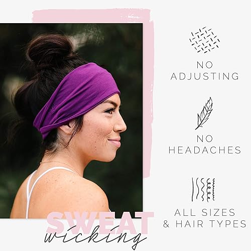 Miniatura 118 de Maven Thread 4" Wide Workout Headbands for Women – Non-Slip Sweatbands for Gym, Running & Yoga Urbano