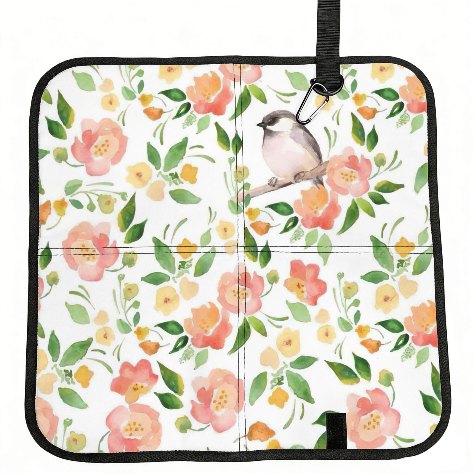 bghdfa Flower And Bird 1 Print Outdoor Sitting Mat Waterproof Oxford Cloth Seat Cushion Folding Foam Camping Seat For Picnic