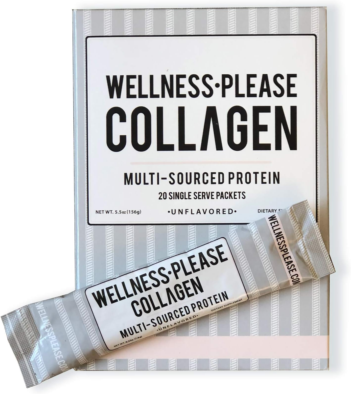 Wellness Please Multi-Collagen Stick Packs, Type I, II, III, V, and X, Provide More Benefits! with 18 Amino Acids | Bulletproof Collagen, 2 Bone Broth Types, Help Gut, Joints, Skin, Metabolism