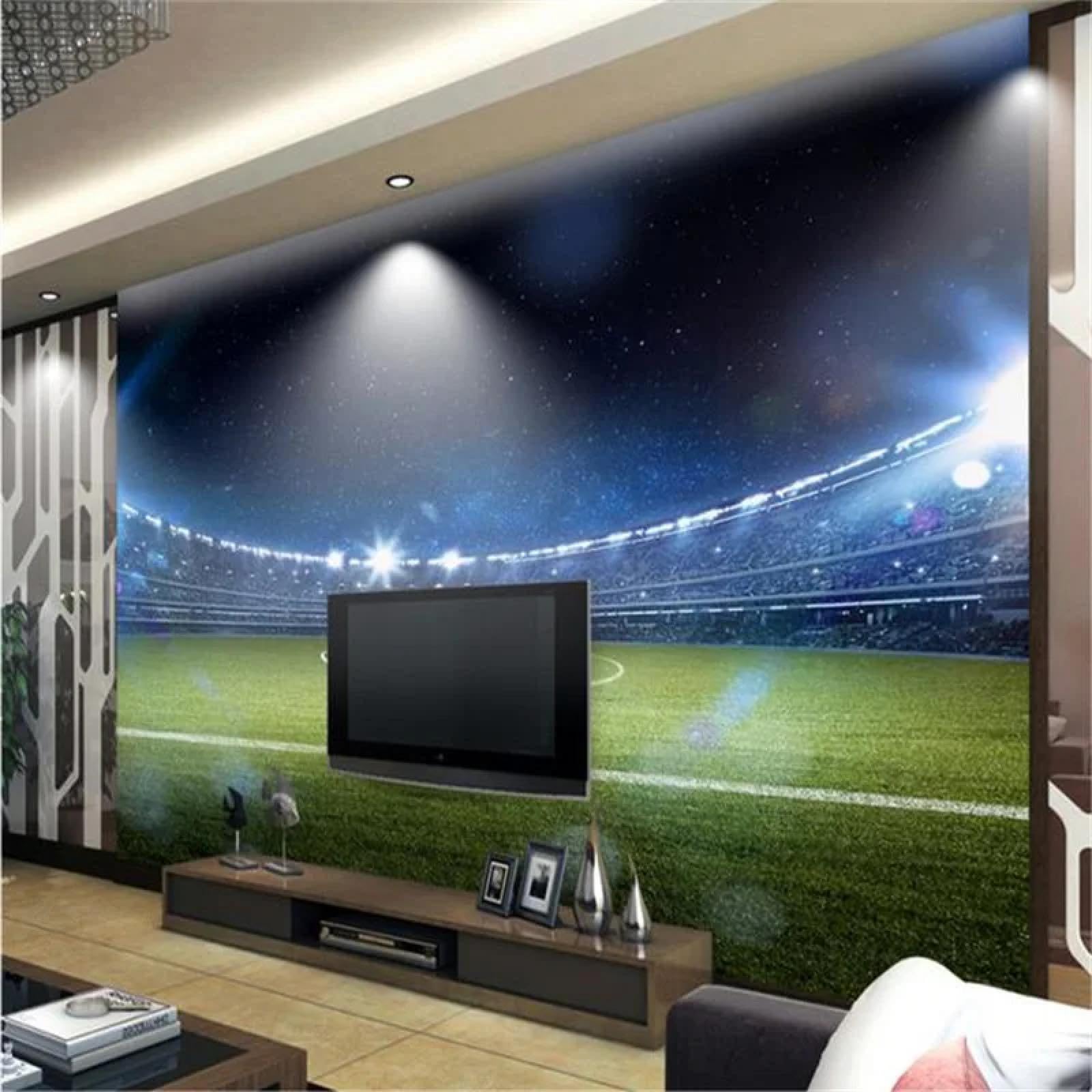 Papier peint 3D football auto-adhésif lavable et repositionnable