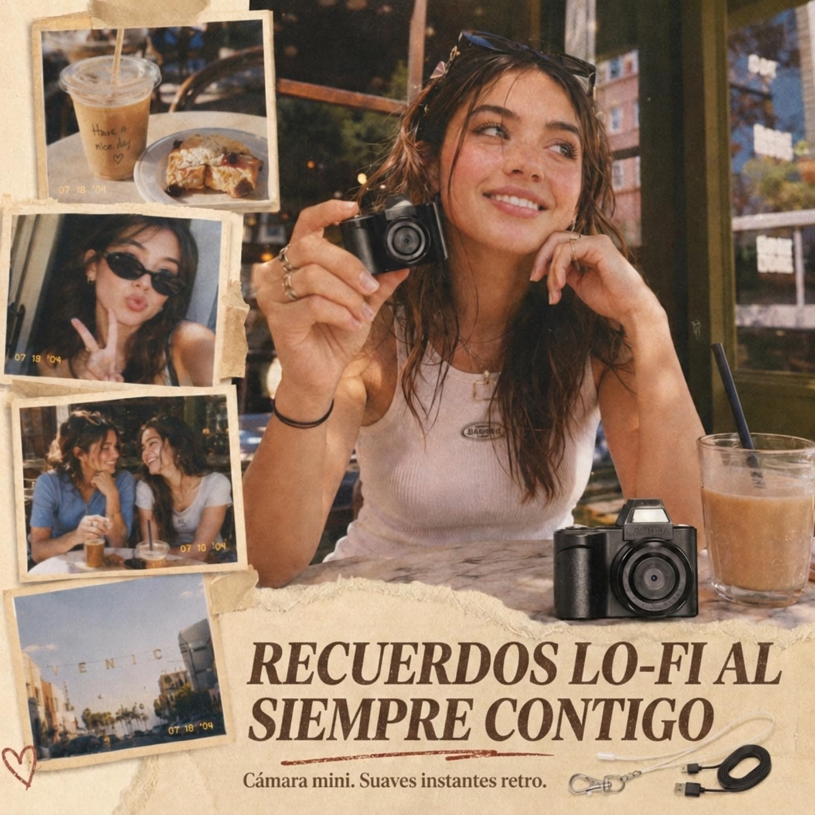 Mini Camara Digital - Maxmango 1.3'' 1080P Mini Camara de Fotos Portátil con 64 GB, Videocámara de Bolsillo para Viajes, Vlogs y Entretenimiento (Negra)