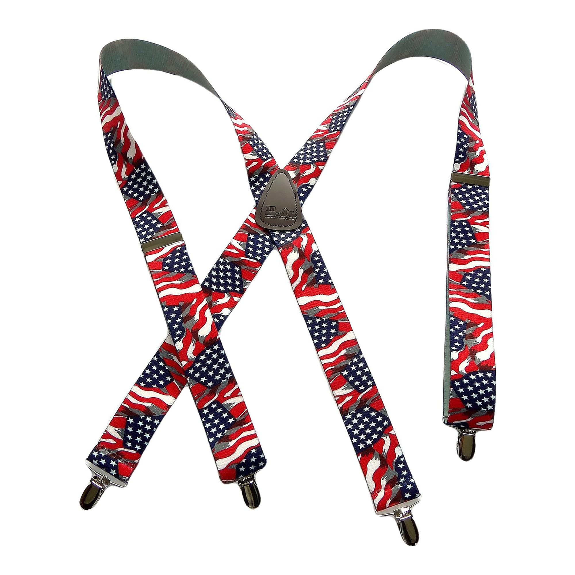Hold-Up Classic Series 1 1/2 Inch Wide X-Back Suspenders with No-Slip Clips