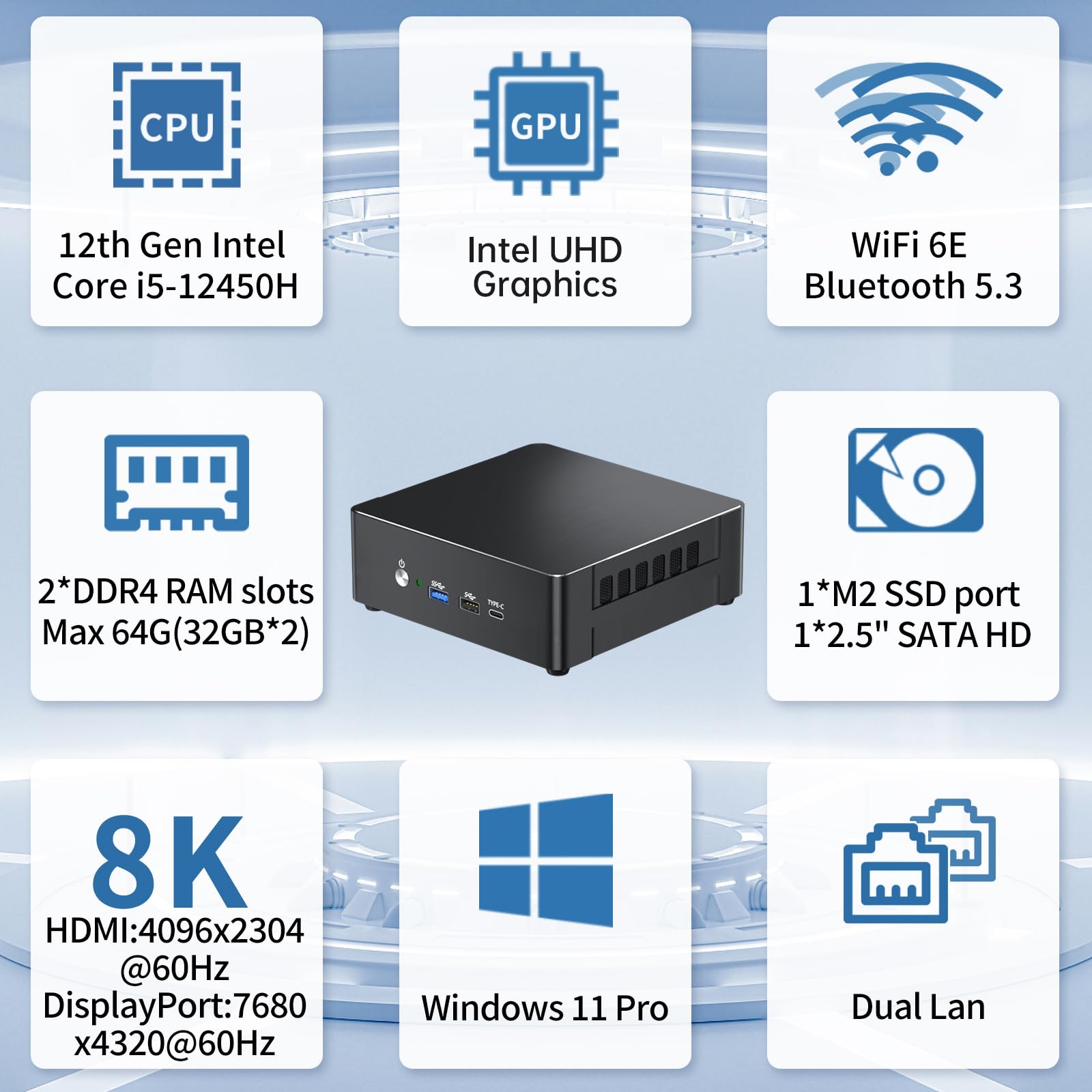 MSECOREミニPC コンパクトモデル Amazon.com: msecore Mini PC with Core i5-12450H (8 Cores Upto 4.4