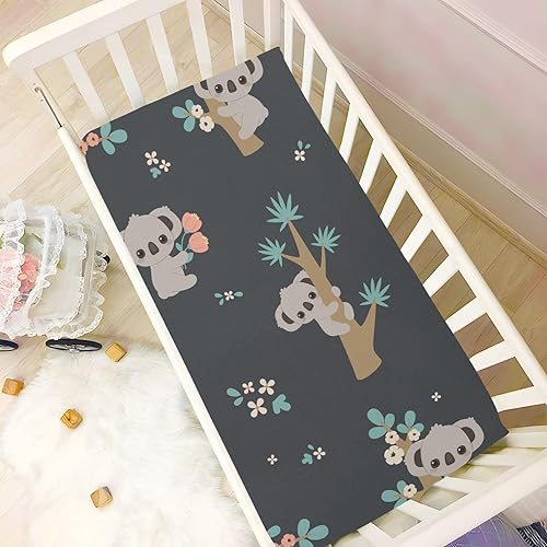 Miniatura 6 de Lindas sábanas de cuna de koala para bebé, suaves y transpirables, lavables a máquina, sábanas de paquete y juego para niñas y niños