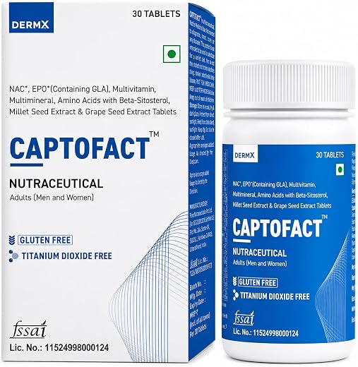 CAPTOFACT Nutraceutical Multivitamin Tablets, 30 Tablets, Gluten Free, For Adults